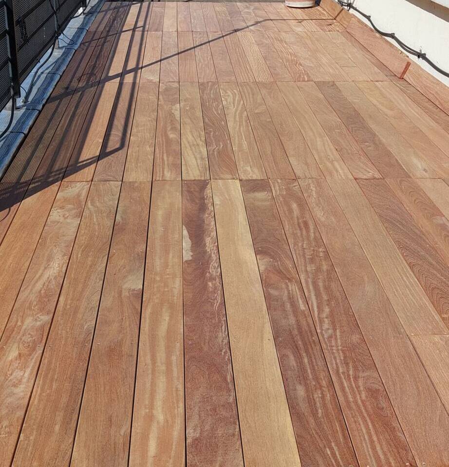 Terrasse en Cumaru réalisation chantier